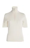 Courrèges Knit Quarter-zip Top In White