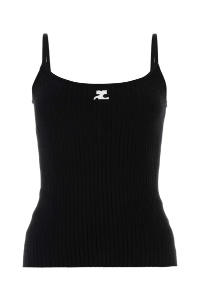 Courrèges Courreges Reedition Knit Tank Top In Black