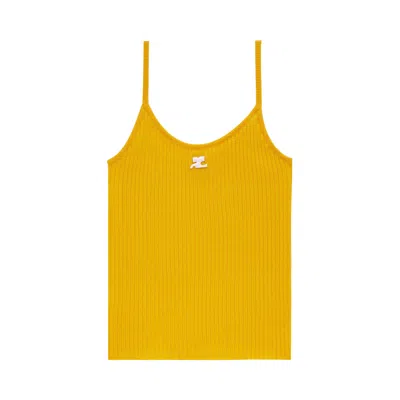 Pre-owned Courrèges Knit Tank Top 'ochre' | Orange | Women's Size 3
