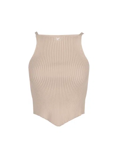 Courrèges Knit Top In Neutral