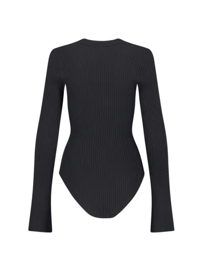 Courrèges Knitted Bodysuit In Black  