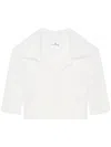 Courrèges Knitted Cropped Polo Top In White