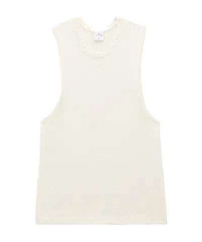 Courrèges Knitted Tank Top In White