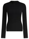 Courrèges Ribbed Mock Neck Knitwear With Long Sleeves In Black