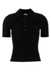 Courrèges Courreges Black Viscose Blend Polo Shirt Women In Black