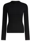 Courrèges Ribbed Mock Neck Knitwear With Long Sleeves In Black