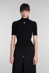 Courrèges Courreges Woman Turtleneck Black Size Xs Viscose, Polyester In Black