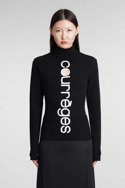 COURRÈGES KNITWEAR IN BLACK VISCOSE