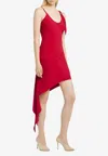 Courrèges Black Polyester Mini Dress In Red
