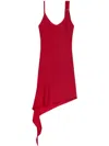 Courrèges Black Polyester Mini Dress In Red