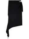 Courrèges Asymmetrical Midi Skirt In Black