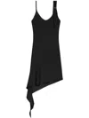 Courrèges Knot Asymmetric Midi Dress In Balck