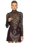 Courrèges Lace Mockneck Top In Black