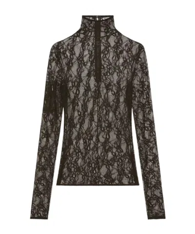 COURRÈGES COURRÈGES LACE MOCKNECK TOP
