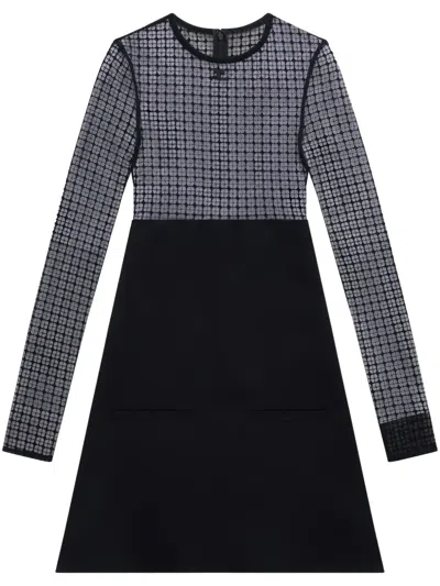 Courrèges Lace Panelled Minidress In Black