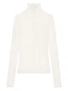 Courrèges Lace Turtleneck Top In Neutral