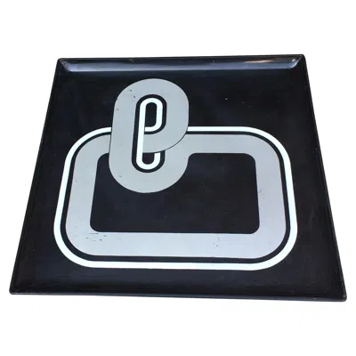 Pre-owned Courrèges Lacquered Wooden Tray  Style, Circa 1970 In Brown