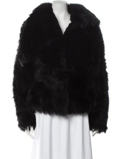Pre-owned Courrèges Lambskin Faux Fur Coat W/ Tags In Black