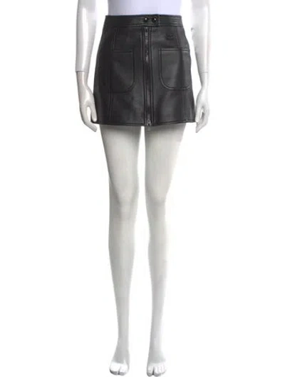 Pre-owned Courrèges Lambskin Mini Skirt In Black