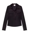 Shop Courrèges Satin Shirt In Black