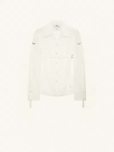 Courrèges Lapel Long-sleeved Shirt In White