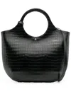 Courrèges Large Holy Crocodile Tote Bag In Black