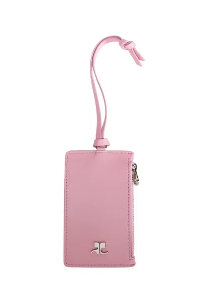 Courrèges Lather Cardholders In Pink