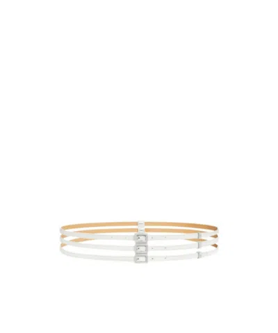 Courrèges Layered Buckle Belt In White