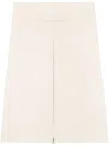 Courrèges Layered Front-zip Midi Skirt In Neutrals