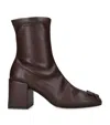 Courrèges Reedition Leather Boots In Brown