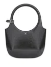 Courrèges Curved Patent Leather Shoulder Bag In Black
