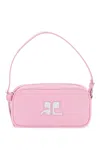 Courrèges Rectangular Cowhide Leather Shoulder Bag With Adjustable Strap In Pink