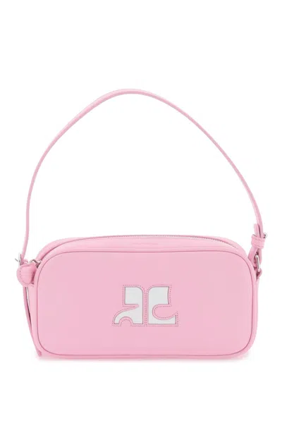 Courrèges Leather Baguette Bag In Pink