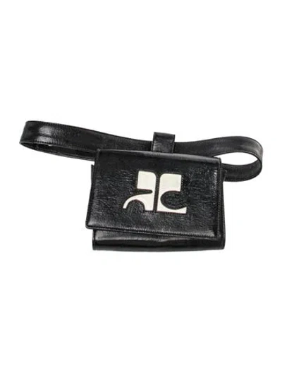 Pre-owned Courrèges Leather Belt Bag In Black