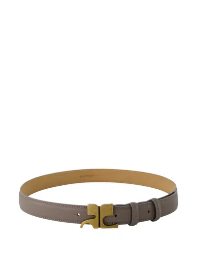 Courrèges Ac 25mm Belt Courreges Leather Brown In Gray