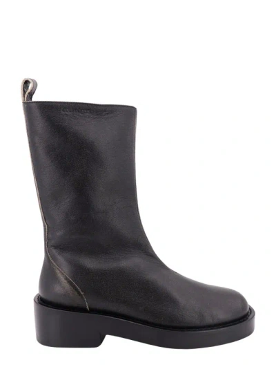 Courrèges Courreges Woman Ankle Boots Lead Size 7 Leather In Grey