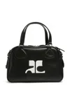 Courrèges Structured Black Bowling Bag With Versatile Carrying Options In Black