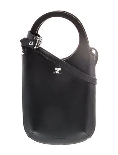 Pre-owned Courrèges Leather Bucket Bag In Black