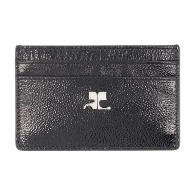 Courrèges Courreges Leather Card Case In Black