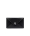 Courrèges Leather Card Holder In Black
