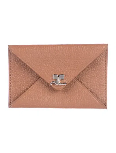 Pre-owned Courrèges Leather Card Holder In Brown