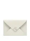 Courrèges Leather Card Holder In Neutrals