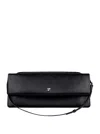 Courrèges Rectangular Leather Shoulder Bag With Adjustable Strap In Black