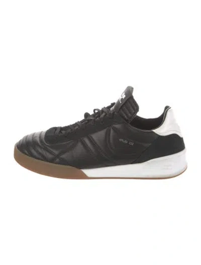 Pre-owned Courrèges Leather Colorblock Pattern Sneakers In Black