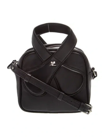 Pre-owned Courrèges Leather Crossbody Bag In Black