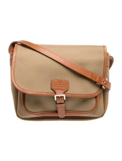 Pre-owned Courrèges Leather Crossbody Bag In Neutral