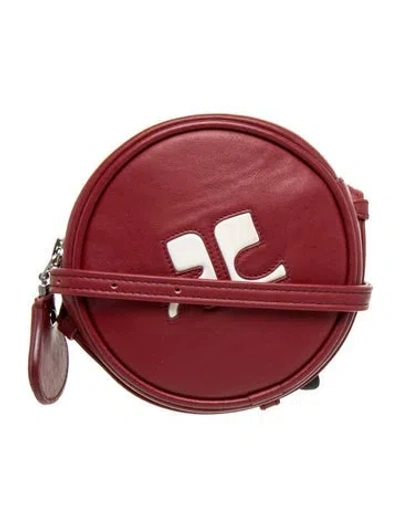 Pre-owned Courrèges Leather Crossbody Bag In Red