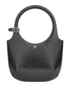Courrèges Leather Curved Handbag In Black