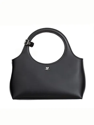 Courrèges Courregès Leather Holy Day Bag In Black