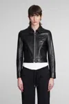 COURRÈGES LEATHER JACKET IN BLACK LEATHER